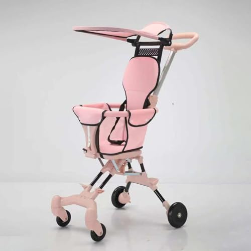 Poussette de bébé pliable harayaa avec roues pivotantes 360 et canopy réglable - 2