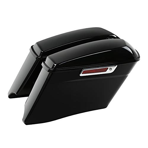 Alforjas duras SLMOTO para motocicleta, alforjas duras estiradas de 4 pulgadas para Harley Touring Street Glide FLT FLHT FLHTCU FLHRC Road King 2014-2023, color negro miniatura 4