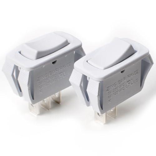 (2-Pack) S97016971 Range Hood Rocker Switch Kit for Broan Nutone 40000, 41000, 42000, 43000, 52000 Series Range Hoods, Replaces Models 97016971, 1194790, 97015617, Includes Fan Motor and Light Switch