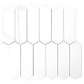 DICOFUN 10-Sheet Long Hexagon Peel and Stick Backsplash, 12"x12" PVC Stick on Backsplash Wall Tiles for Kitchen and Bathroom (Polished White)