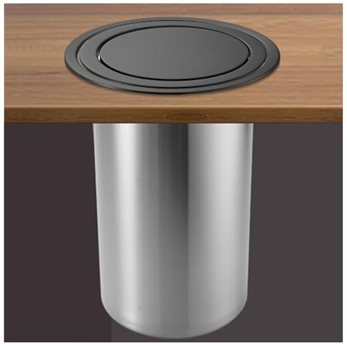 Caneca de basura empotrada para cocina con tapa negra