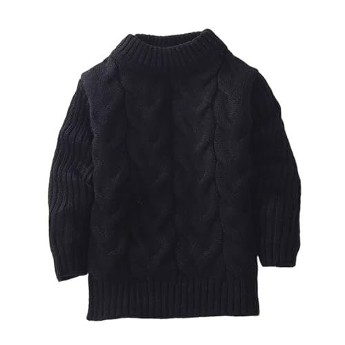 Kids Girl Boy Chunky Knit Sweater Long Sleeve Cute Round Neck Pullover Fall Winter Warm Tops Clothes