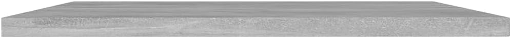 Concrete Grey Engineered Wood Shelf Boards, Set of 4, Matte Finish, 15.7x15.7 Inch Wall Shelves for Home Organization & Display, Study, Living Room
