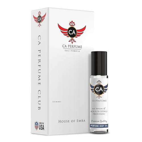 CA Perfume Impression of Aqua Di Giorgi Profondo for Men Perfume Oil Aromatic Fougere Scent Long Lasting Cologne for Men Travel Size TSA Ready Mini Parfum Body Oil Roll-on 0.33 Fl Oz 10ml