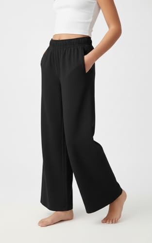 Image of Alan Jones Clothing Girls Wide Leg Palazzo Trousers | Cotton Blend Interlock Fabric | Side Pockets | Adjustable Inner Drawstring | Casual & Everyday Wear Pants