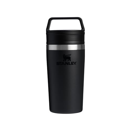 Stanley Cafe to-Go Travel Mug 0.35L - Keeps 4 Hours Hot - 5 Hours Cold - Stainless Steel Thermal Mug - Dishwasher Safe - Easy-Carry Handle - Insulated Coffee Cup - Black Stanley Cafe to-Go Travel Mug 0.35L - Keeps 4 Hours Hot - 5 Hours Cold - Stainless Steel Thermal Mug - Dishwasher Safe - Easy-Carry Handle - Insulated Coffee Cup - Black