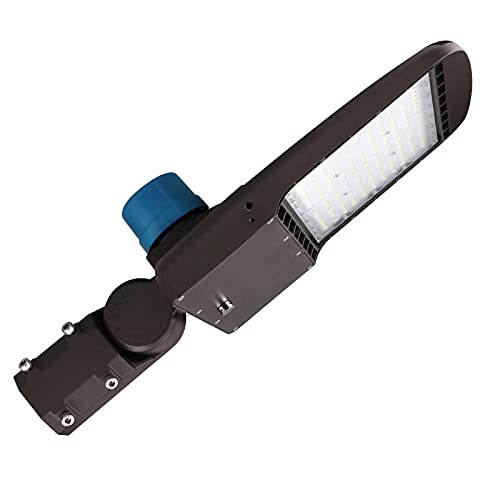 150W Led Parking Lot Lights, Dusk To Dawn Photocell Sensor Led Shoebox Pole Lights, Surge Protection Built-In, 450W Mh Equiv. 1-10V Dim, 5000K, 100-277V Ac Dlc Ul Approved #TOP16