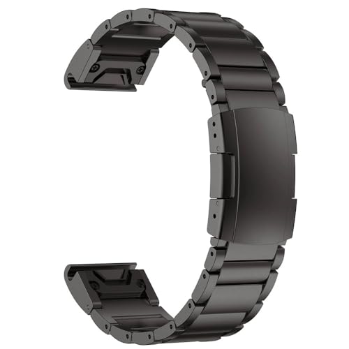 For 22mm 26mm Titanium Straps 7X 7XPRO 6X 7PRO 7 6 Descent MK1 MK2 Epix Gen 2 Wristband(Black,22mm)