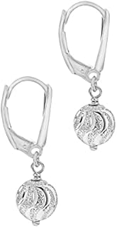 Tuscany Silver Sterling Silver Sparkle Patterned Ball Drop Earrings