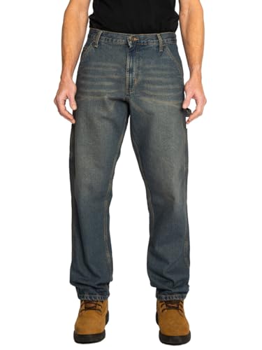 Image of FULL BLUE Carpenter Denim Jeans, Relaxed Fit, Utility Pocket & Hammer Loop