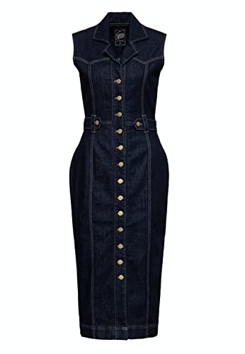 Queen Kerosin Robe crayon pour femme | Robe crayon | Robe en denim | Robe western | Robe en jean, denim, M Cover