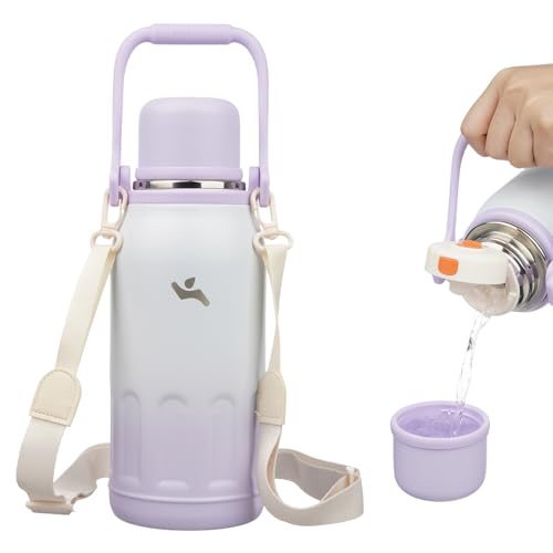 Image of Konokyo 40oz Thermos for Cold Drinks, Insulated Water Bottle, Purple Pearl
