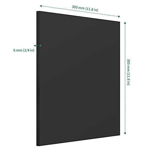 Keileoho 5 Pack 12 X 12 X 1/4 Inch Rubber Sheets, Black Rubber Sheets, Neoprene Rubber Sheets For Plumbing, Gaskets Diy Material, Sealing, Leveling, Bumpers, Supports, Protection, Flooring #TOP1