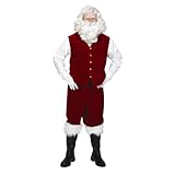 Halco Men’s Burgandy Santa Claus Velvet Vest with Buttons - Large (Size 42-48)
