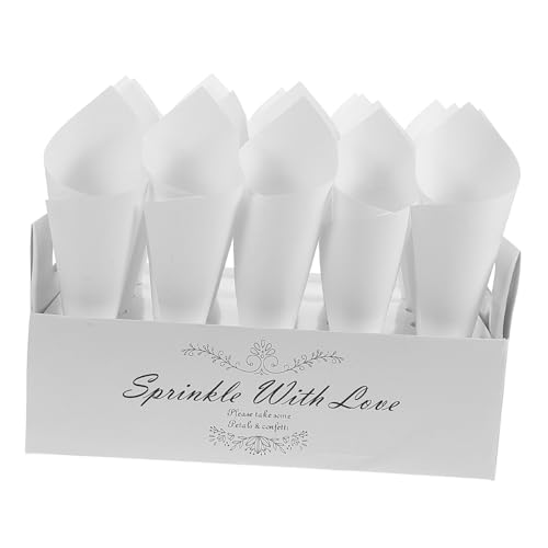 ARTIBETTER Unique Wedding Paper Cones Box Cones Confetti Holder for Petal Toss Storage Tray