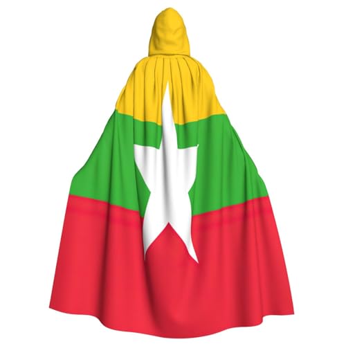 Cape à capuche Myanmar imprimée pour costume de mariage et fête