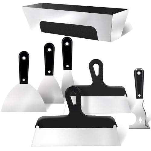7PCS Drywall Knife Set with Mud Pan