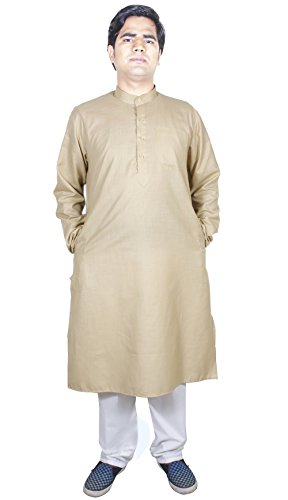 Traje Kurta indio marron pijama Punjabi para evitar la rigidez textil 6