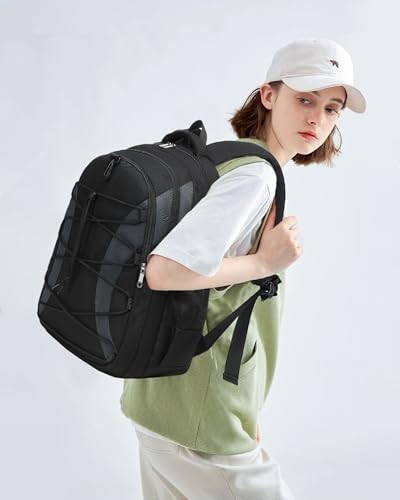 BLUEFAIRY Middle High School Backpack for Teen Boys Girls Large College Bookbag with Laptop Sleeve Back to School Book Bags Mochilas Escolares para Niños Niñas Adolescentes (Black/Dark Gray, Solid)4