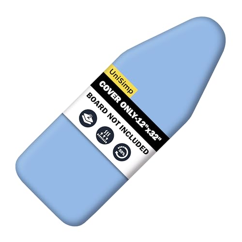 Image of Small Ironing Board Cover and Pad 12 inchx32 inch Small Iron Board Cover with Padding, Tabletop Mini Ironing Board Cover and Pad Small Size, Cotton Canvas, Heat Resistant, Drawstring Closure Blue