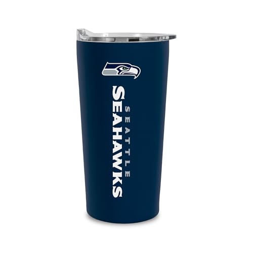 Rico Industries NFL Football Seattle Seahawks 18oz Soft Touch Easy Grip Tumbler
