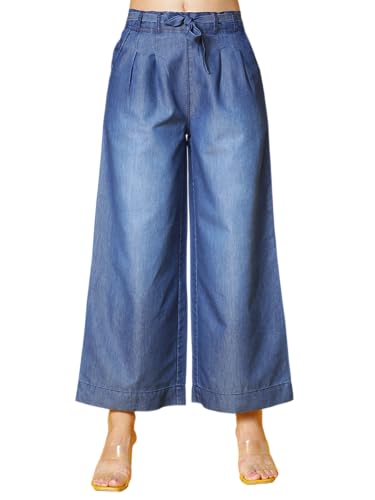 Image of NOVIO Cotton Blend Women Mid Rise Fashion Palazzo for Women