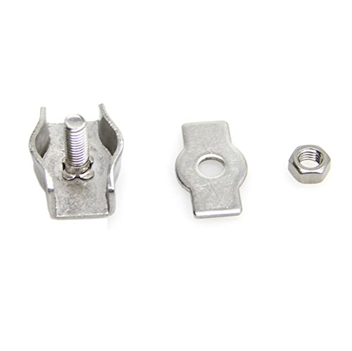 10 Pcs M3 Simplex Single Bolt Wire Rope Clips Stainless Steel Cable Clamp For 1/8" Diameter Wire Rope #TOP5