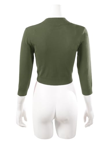 Image of Allsense Women's 3 /4 Sleeve Bolero Shrug for Dresses | Open Front Cropped Cardigan, Lightweight Knit Dress Cover Up