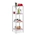 Relaxdays Scaffale da Bagno, Legno di Noce, Ripiani Portaoggetti, Mobiletto Salvaspazio,112x36x36, Mobile Cucina, Bianco, 1 pz