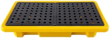 Leakproof Spill Containment Pallet with Drain - Heavy-Duty Anti-Slip Modular Spill Tray for Warehouses & Factories, 68x68x10cm, 1 Piece, Ideal for Safe Liquid Storage