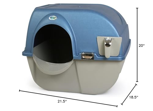 Omega Paw Premium Roll 'n Clean Litter Box Large,Cat, Peral Blue (PR-RA20-1)