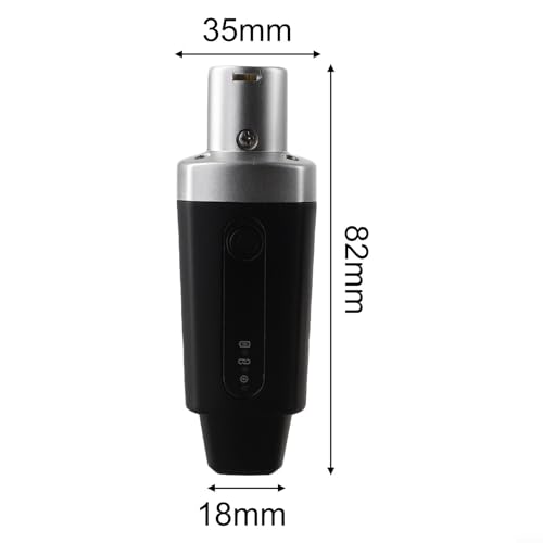 Wireless Microphone Converter 2.4G XLR Transmitter Receiver System para micrófonos dinámicos USB recargable Alcance 50M Audio estable Negro (1 en 1) miniatura 3