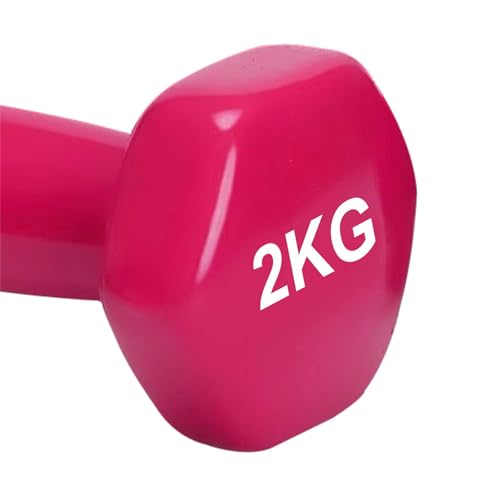 Image of amazon basics Vinyl Dumbbell Pair, 2 x 2Kg, Pink