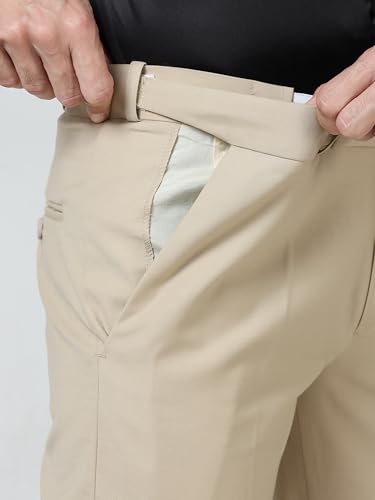 Image of Mc Henry Men's Solid Techno Flex 2-inch Waist Expandable Premium Luxurious Wrinkle Free Slim Fit Trousers