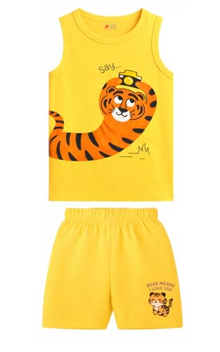 Image of Lush Plush Baby Boys & Baby Girl Relaxed Fit Colour Printed Cotton Vest | Ganji | Banian | Baniyan | Kids Sando for Infant Newborn Toddler