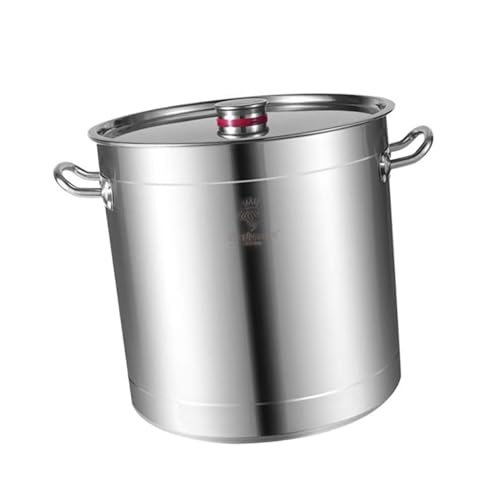 Soup Pot With Lid - Stock Pot, Stock Pot, 15-80L, Commercial/Household, Stainless Steel Soup Bucket, Stewed Pot Bucket/Oil Storage Bucket With Lid For Gas Stove/Induction Cooker Stockpot ( Size : 80L