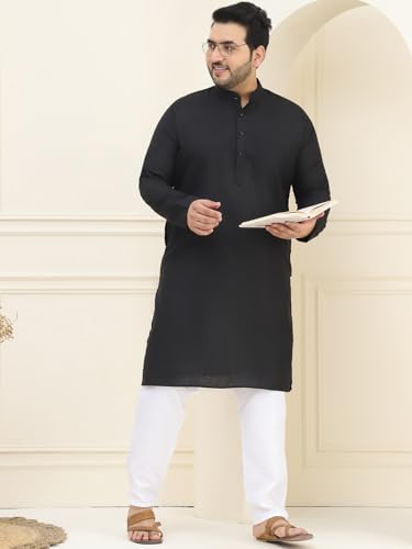 Image of SOJANYA Plus (Since 1958) Men's Jacquard Silk Self Design Only Long Kurta