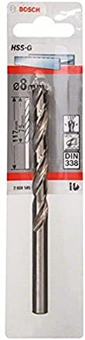 Bosch 2608585916 Din338 HSS-G Metal Drill Bit, 4.0mm x 43mm x 75mm, Silver, Pack of 2