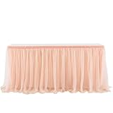 LCUVIMPEX Hawaiianische Party Dekorationen Fransen Tisch Röc Party s Tüll Tutu Tischdecke Mehrfarbig Mehrere Größen(Rose Gold,4FT 77x122cm)