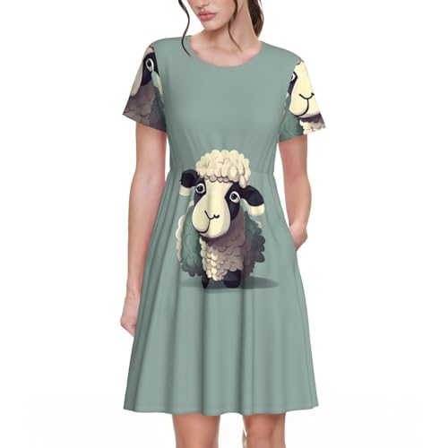 Robe d'été légère pour femme à manches courtes style décontracté