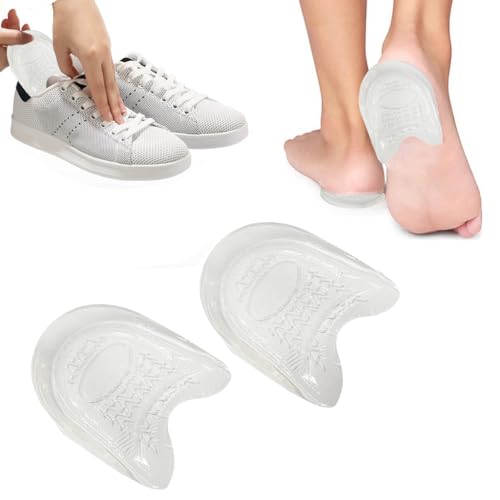 Gel Cushion Feet Pad Medical Shoe Inserts for Men and Women Anti Slip Insoles High Heeled Shoe Sandals Sneakers Gel Heel Cups for Plantar Fasciitis Support Or Achilles Tendonitis (1Pair)