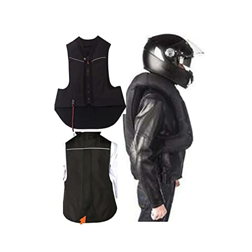 OMNIOF Chaleco De Airbag De Motocicleta Airbags Profesionales De Disparo De Potencia De 18 Kg con Una Espalda Chaquetas for Montar En Motocicleta Durante Toda La Temporada (Color : Black, Size : XXL)