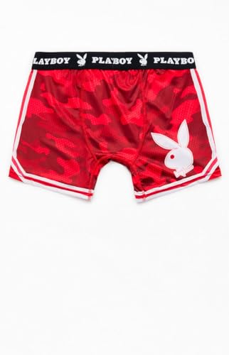 PacSun Playboy Men's Red Camo Varsity Boxer Briefs2