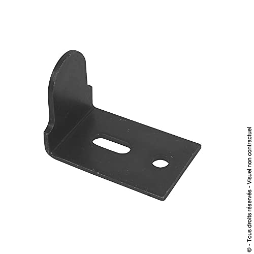 Butée de volet coudée à visser - Noir - Longueur 47 mm Cover