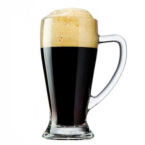 Image of PrimeWorld Premium Beer Mug Set of 2 (500ML Each) | Heavy Base Crystal Clear Glass Beer Mugs with Handle | Large Pub-Style Beer Glasses for Home, Bar & Restaurant