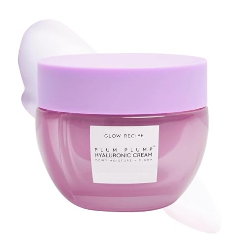 Glow Recipe Plum Plump Hyaluronic Acid Face Cream Moisturizer Korean Moisturizer for Dry Skin Plumping + Firming Hydration Polyglutamic Acid + Peptides Refillable (50ml)