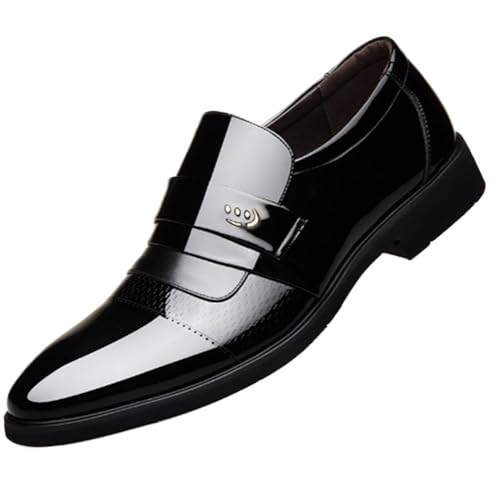 Black Loafers Shoes for Me - Black Premium Leather Slip-on Lightweight Formal Dress Loafers