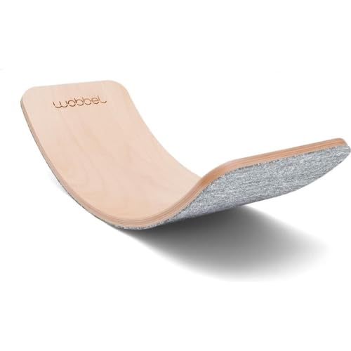 Wobbel Wobbelboard Yogaboard PRO transparent lackiert mit Filz Baby Mouse...