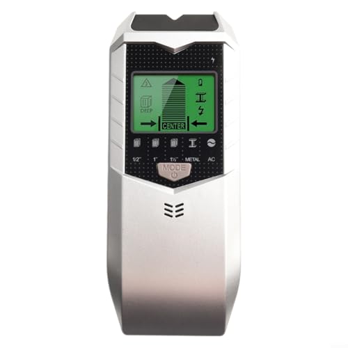 Detector de escáner de pared 5 en 1, buscador de pernos con detección de cables de metal y CA de hasta 60 mm, pantalla LCD y alarma para localizador de pernos de haz de madera, mejoras para el hogar