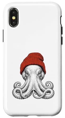 Funny Octopus Sea Animal Beanie Ocean Lover �X�}�z�P�[�X iPhone X/XS �p